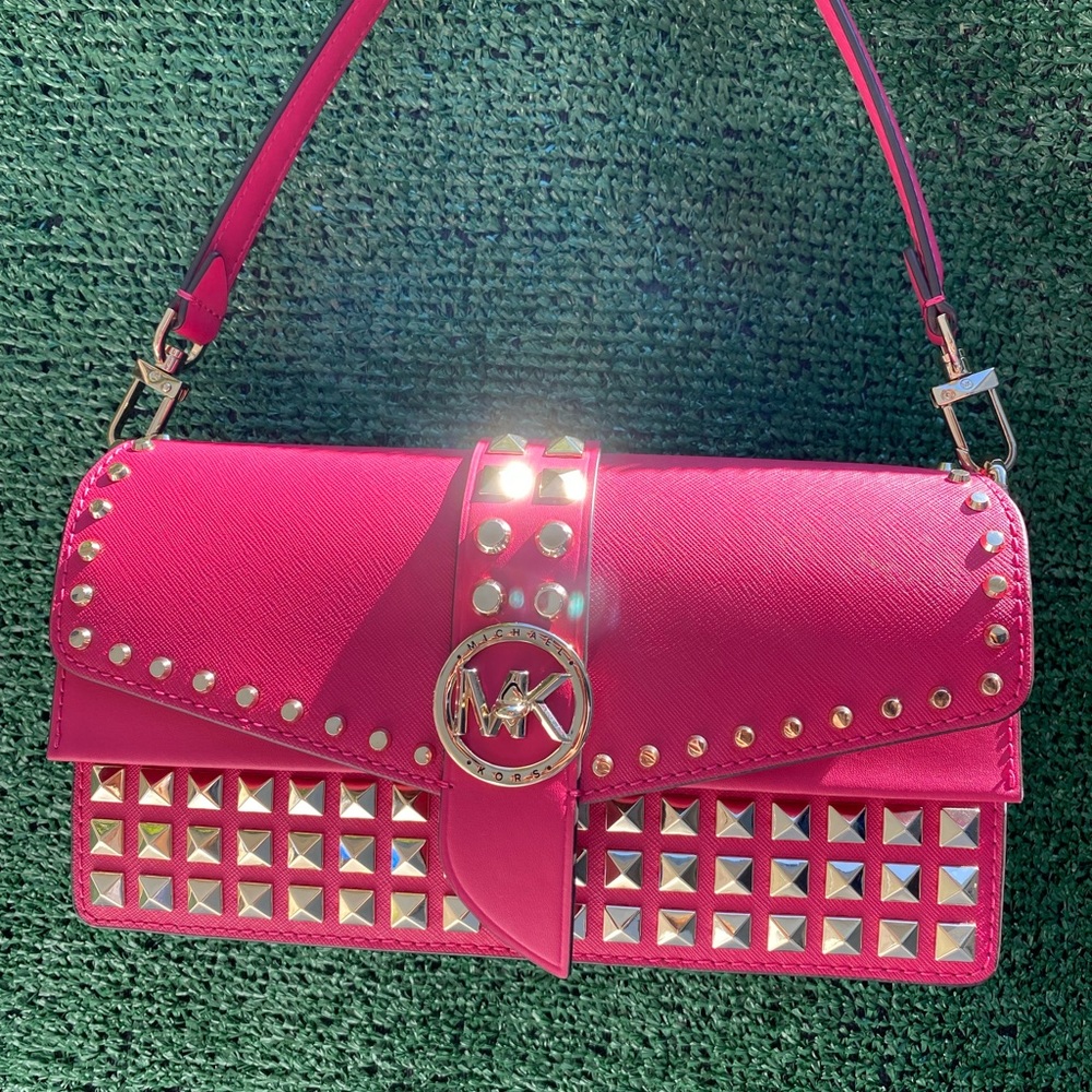 Michael Kors Greenwich Studded Leather convertable bag